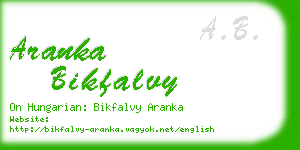 aranka bikfalvy business card